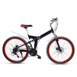 LILIS Folding Mountain Bike LILIS Mountain Bike Folding Bike Mountain Bike Adult Folding Bicycle Road Men's MTB Bikes 24 Speed 26 Inch Wheels For Womens (Color : Red, Size : 26in)