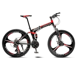 LILIS Folding Mountain Bike LILIS Mountain Bike Folding Bike Mountain Bike Folding Road Bicycle Men's MTB 21 Speed Bikes Wheels For Adult Womens (Color : Red, Size : 24in)