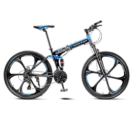 LILIS Folding Mountain Bike LILIS Mountain Bike Folding Bike Mountain Bike Road Bicycle Folding Men's MTB Bikes 21 Speed 24 / 26 Inch Wheels For Adult Womens (Color : Blue, Size : 26in)