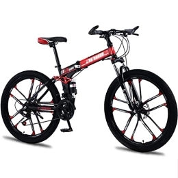LiRuiPengBJ Children's bicycle Folding Mountain Bike Full Suspension 24 Speed ​​Gears Disc Brakes with Shock Absorbers Mountain Bicycle for Men and Women (Color : Style3, Size : 30 speed)