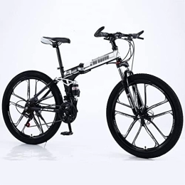 LiRuiPengBJ Bike LiRuiPengBJ Children's bicycle Folding Mountain Bike Full Suspension 24 Speed ​​Gears Disc Brakes with Shock Absorbers Mountain Bicycle for Men and Women (Color : Style4, Size : 27 speed)