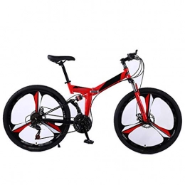 LPWCA Folding Mountain Bike LPWCA Folding Mountain Bike, Adult Bicycle, Road Bike with High Carbon Steel Frame and Disc Brakes and Shock Absorbers, 24 Inch Wheels, 24 Speed, Suitable for Adults and Students