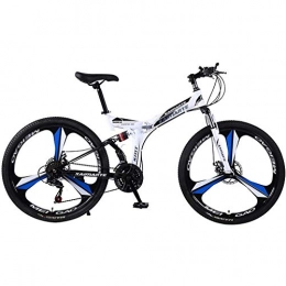 LQRYJDZ Mountain Bike 27 Speed Steel Frame 26 Inches Wheels Dual Suspension Folding Bike Dual Disc Brakes Bicycles Mountain Bikes (Color : Blue)