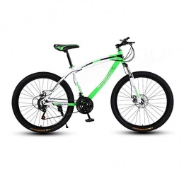 LRHD Folding Mountain Bike LRHD Mountain Bicycle, Adult 24 Speed Speed Travel Bicycle Bike Urban Track Bike 24 / 26 Inch Men and Women MTB Bike Double Disc Brake High Carbon Steel Frame Outdoor Cycling (Green and White)