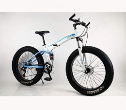 LUO Folding Mountain Bike LUO Mountain Bikes, Folding Fat Tire Mountain Bike Bicycle for Adults Men Women, Lightweight High Carbon Steel Frame and Double Disc Brake, C, 26 inch 27 Speed, C, 26 inch 30 Speed