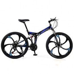 LWZ Folding Mountain Bike LWZ Carbon All Terrain Mountain Bike Folding Bikes 26 Inch City Commuter Bicycle with 21 Speed Dual Disc Brakes