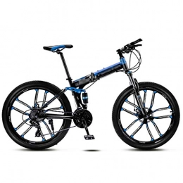 LWZ Folding Bike 24 Speed Mountain Bike 26 Inches MTB Dual Disc Brake Shock Absorption Unisex Mountain Bicycle Portable Exercise Bikes
