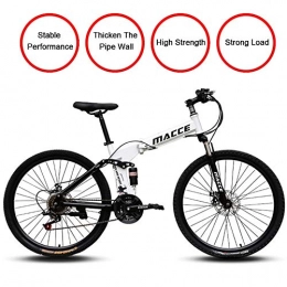 LYRWISHJD Bike LYRWISHJD 26 Inch Men's Foldable Mountain Bikes High-carbon Steel Soft tail Mountain Bike, Mountain Bicycle with Full Suspension Adjustable Seat, 24 Speed (Color : 27speed, Size : 26inch)