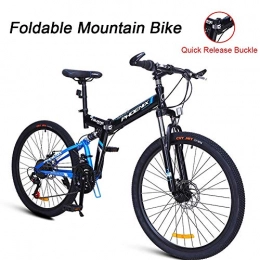 LYRWISHJD Bike LYRWISHJD Foldable Soft Tail Mountain Bikes Full Suspension Bicycle 26" Wheel 24 Speed Adjustable seat Widened pedals high carbon steel Frame Outdoors MTB (Color : Black, Size : 26inch)