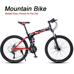 LYRWISHJD Folding Mountain Bike LYRWISHJD Soft Tail Mountain Trail Bikes Exercise Bikes Small Foldable Portable Bicycle With Lockable Fork 26 Inch Wheels 27 Speed Wheels For Outdoor Fitness (Color : 24speed, Size : 26inch)