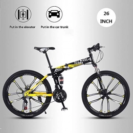 LYTLD Bike LYTLD Variable Speed Folding Mountain Bike, 26 Inch Double Disc Brake, Male and Female Students Adult Shock Absorption Off-road