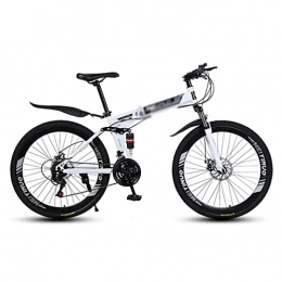 LZZB Bike LZZB 26 inch Folding Mountain Bike 21 / 24 / 27 Speed High-Tensile Carbon Steel Frame MTB Dual Disc Brake Mountain Bicycle for Men and Women(Size:27 Speed, Color:Black) / White / 21 Speed