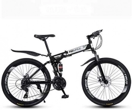 MAMINGBO Folding Mountain Bike MAMINGBO Folding Mountain Bike Bicycle, Full Suspension MTB Bikes High Carbon Steel Frame, Double Disc Brake, PVC Pedals And Rubber Grips, Size:26 inch 21 speed, Colour:Red