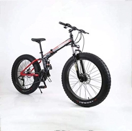 MAMINGBO Bike MAMINGBO FoldingFat Tire Mens Mountain Bike, 17-Inch Double Disc Brake / High-Carbon Steel Frame Bikes, 7-27 Speed, 26 inch Wheels, Off-Road Beach Snowmobile Bicycle, Size:7 speed, Colour:B