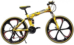 meimie00 Folding Mountain Bike meimie00 26-Zoll-MTB-Fahrrad mit Variabler Geschwindigkeit faltbares Unisex-Pendlerfahrrad faltbares Mountainbike und Offroad-Fahrrder mit Variabler Geschwindigkeit fr Mnner und Frauen-yellow