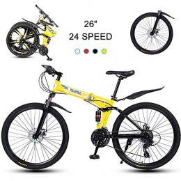 Super-ZS Bike Men's Foldable Mountain Bike, 26-inch 30-knife Spoke Wheels 24-speed Mechanical Dual Disc Brakes (front / center Suspension) Off-road Bike