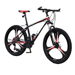 MH-LAMP Folding Mountain Bike MH-LAMP Mountain Bike Disc Brakes, MTB Mudguard, 27 Speed, 26 Inch, Front Suspension, Bike Quick Release Seat, Steel Frame, with Bottle Holder, Bell