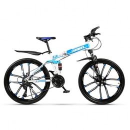 MICAKO Bike MICAKO Mountain Bike 21 / 24 / 27 / 30 Speed Carbon Steel Frame Foldable, 26 Inches Dual Disc Brake Bicycle-4 colors, 4 styles MTB, S4Blue, 30speed