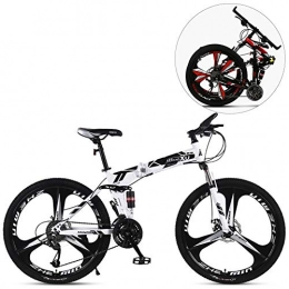 MIRC Folding Mountain Bike MIRC 24 inch / 26 inch folding mountain bike bicycle 21 speed adult variable speed bicycle male and female students bicycle, Black, L