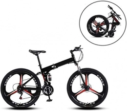 MJY Folding Mountain Bike MJY Bicycle 26 inch Mountain Bikes, Folding High Carbon Steel Frame Variable Speed Double Shock Absorption Three Cutter Wheels Foldable Bicycle 7-2, 24 Speed