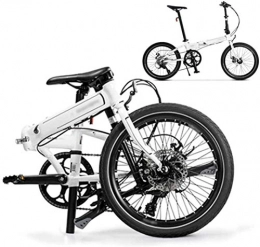 MJY Folding Mountain Bike MJY Bikes Foldable Bicycle 20 Inch, 8-Speed Folding Bicycle Bike, MTB Bicycle with Double Disc Brake, Unisex Lightweight Commuter Bike 5-29, White