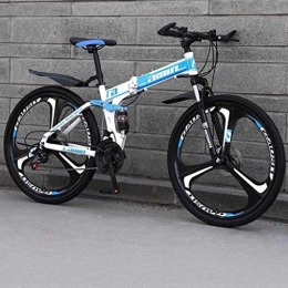 MJY Bike MJY Folding Bicycle Bike, 24 Inches Anti-Slip Wheels, Dual Disc Brake Bicycle, Thickened High Carbon Steel Frame, Unisex, Commuter City Caravan Bike 5-25, 30 Speed