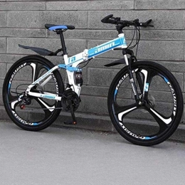 MJY Bike MJY Folding Bicycle Bike, 24 Inches Anti-Slip Wheels, Dual Disc Brake Bicycle, Thickened High Carbon Steel Frame, Unisex, Commuter City Caravan Bike 7-10, 30 Speed