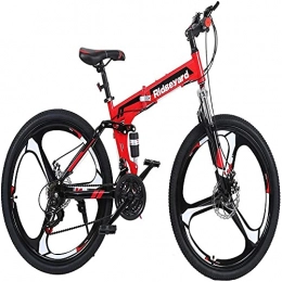 MOME 26 inch 21 speed foldable bicycle mountain bike mountain bike disc brake adult unisex Strong and lightweight carbon steel frame, durable