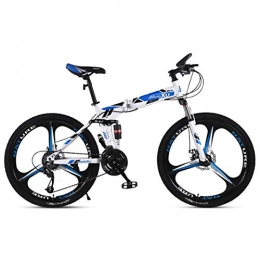 Jieer Folding Mountain Bike Mountain Bike, 21 / 24 / 27 Speed Steel Frame 24 Inches 3-Spoke Wheels Suspension Folding Bike, 24speed