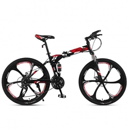 WZB Bike Mountain Bike 21 / 24 / 27 Speed Steel Frame 24 Inches 3-Spoke Wheels Suspension Folding Bike, 3, 21speed
