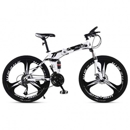 WZB Bike Mountain Bike 21 / 24 / 27 Speed Steel Frame 24 Inches 3-Spoke Wheels Suspension Folding Bike, 6, 21speed