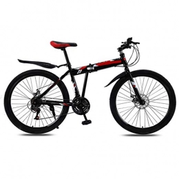 BOT Bike Mountain Bike 24 / 26 Inche Mutil Spoke Wheels Dual Suspension 21 Speed Mountain Bicycle, Front and Rear Fenders, Folding City Compact Bike Bicycle Urban Commuter Bike (Color : Red, Size : 24 in)