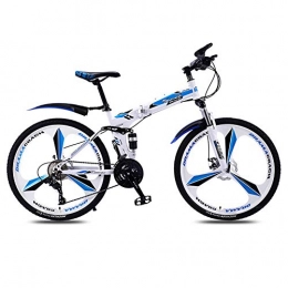 Hxx Bike Mountain Bike, 24"Double Disc Brake High Carbon Steel Bicycle 21 Speed Front And Rear Double Shock Absorption Adult Men And Women Mountain Bike, Blue