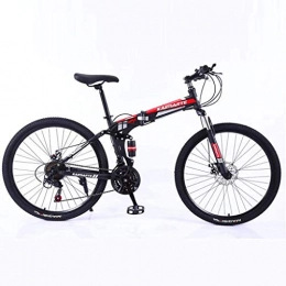 Children's bicycles Bike Mountain Bike, 24 Inch Wheels, Men Women Mountain Trail Bike High Carbon Steel Folding Outroad Bicycles, 21-Speed Bicycle Full Suspension Mtb Gears Dual Disc Brakes Bicycle