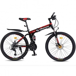 Hxx Bike Mountain Bike, 26" High Carbon Steel Wire Pull Brake Frame Bicycle 27-Speed Unisex Variable Speed Bicycle with Front And Rear Fender, Red