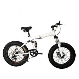 NZ-Children's bicycles Bike Mountain Bike, 26 Inch Folding Bicycle with Super Lightweight Steel Frame, Dual Suspension Folding Bike and Shimano 27 Speed Gear, White, 24Speed
