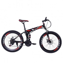 WZB Bike Mountain Bike, 26 Inch Folding bike with Sturdy Steel 6 Spokes Integrated Wheel, Premium Full Suspension and Shimano 24 Speed Gear, 11, 26