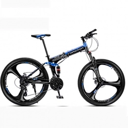 Mountain Bike Folding Mountain Bike Mountain Bike 26 Inches, Variable Speed Foldable With Double Disc Brakes, Non-slip Full Suspension Gear Bike For Adults And Teenagers GH