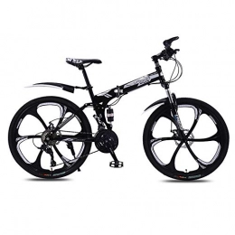 Hxx Bike Mountain Bike, 26"Unisex Double Shock Absorber Bicycle 24 Speed Line Pull Disc Brake High Carbon Steel Frame Cross Country Bicycle, Black