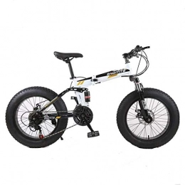 WZB Bike Mountain Bike, 7 / 21 / 24 / 27 / 30 Speed Steel Frame, 4.0" Fat Tyres Spoke Wheels Suspension Folding Bike, 1, 7speed