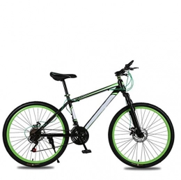 Mountain Bike Adult 26 Inch 21 Speed Shock Dual Disc Brakes Student Bicycle Assault Bike Luxury Folding Car,Green-26in