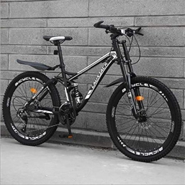 Tochange Folding Mountain Bike Mountain Bike Bicycle, 26 Inch High Carbon Steel Off-Road Bike, Full Suspension Bikes, Dual Disc Brake Men's Womens Soft Tail Mountain Bike, black 24 Speed