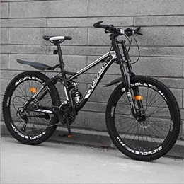 Tochange Folding Mountain Bike Mountain Bike Bicycle, 26 Inch High Carbon Steel Off-Road Bike, Full Suspension Bikes, Dual Disc Brake Men's Womens Soft Tail Mountain Bike, black 27 Speed