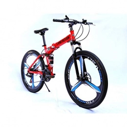 Jieer Bike Mountain Bike, Foiding Mountain Bike, Featuring Medium Steel Frame and 26-Inch Wheels with Mechanical Disc Brakes, Red, 21speed