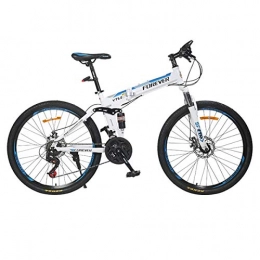 Jieer Bike Mountain Bike, Folding Mountain Bike, 24 Speed Gear Citybike Commuter Bike, 26" 3-Spoke Wheels Dual Suspension Bicycles, 24Speed