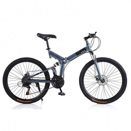 Mountain bike for adult, Lightweight Folding Outdoor Travel 24inch/26inch City commuter Shimano Alloy Stronger Frame Disc Brake MTB Bicycles,Gray,30 speed/26inchs