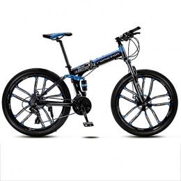 ZYZYZY Folding Mountain Bike Mountain Bike High-carbon Steel MTB Lightweight 27 Speed Variable Speed Double Disc Brake 10cutter Wheel 26 Inches Road Bike A-27 Speed 26 Inches