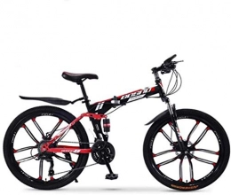 Dirty hamper Folding Mountain Bike Mountain Bike Mountain Bike Folding Bikes, 30-Speed Double Disc Brake Full Suspension Anti-Slip, Off-Road Variable Speed Racing Bikes (Color : A3, Size : 26 inch)