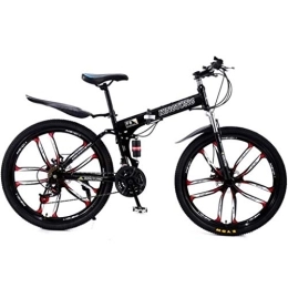 WGYDREAM Folding Mountain Bike Mountain Bike Youth Adult Mens Womens Bicycle MTB 26 Inch Foldable Mountain Bicycles 24 / 27 Speeds Lightweight Aluminium Alloy Frame Full Suspension Disc Brake Mountain Bike for Women Men Adults
