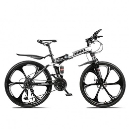ODM Folding Mountain Bike Mountain Bikes 21 / 24 / 27 Speed Folding Bike for adults 26 Inches 3 / 6 / 10-Spoke Wheels MTB Dual Suspension Bicycle (24 Speed, C)
